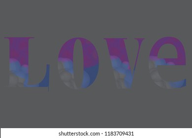 The Word Love Original Vector Illustration. Stylish Bubbles Textured Letters for Your Design.
