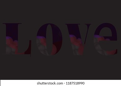 The Word Love Original Vector Illustration. Stylish Bubbles Textured Letters for Your Design.