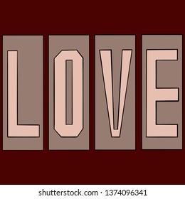 The word love. vector illustration 