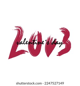 The word LOVE written calligraphically with brush effect. Valentines Day card.	