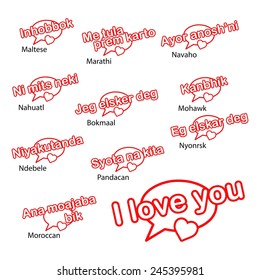 word i love you in different languages, love concept.