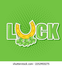Word Luck Sticker for St Patricks Day