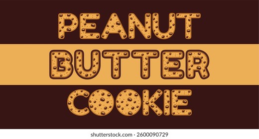 word made with delicious chip cookie illustration on delicious background, Vector illustration design