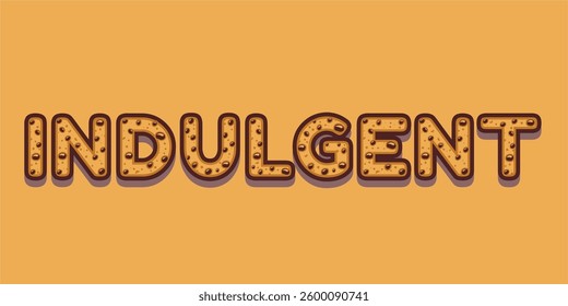 word made with delicious chip cookie illustration on delicious background, Vector illustration design