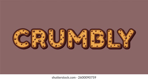 word made with delicious chip cookie illustration on delicious background, Vector illustration design