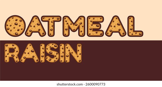word made with delicious chip cookie illustration on delicious background, Vector illustration design