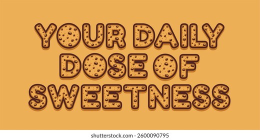 word made with delicious chip cookie illustration on delicious background, Vector illustration design