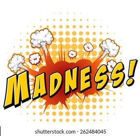 Word madness and explosion background