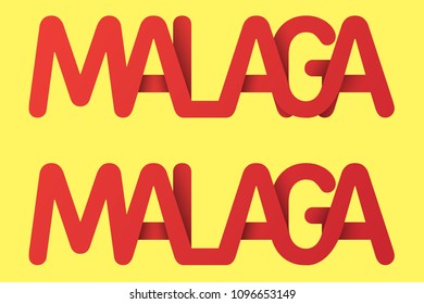 The word Malaga. Concept Logo. Flat Vector Design Element.