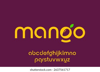 word of mango. modern minimalist clean alphabet font. lowercase bold and  round typography vector illustration design