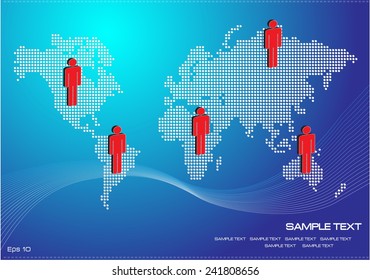 Word map dotted with people connecting illustration, for web content, poster. easy to modify