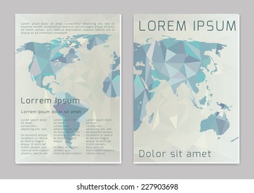 Mapa de Word. Catálogo de negocios de vectores o plantilla de portada de revista