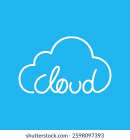 Word mark cloud icon logo design