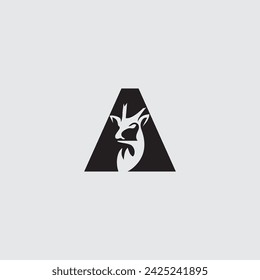 A word mark deer minimalist logo icon 
