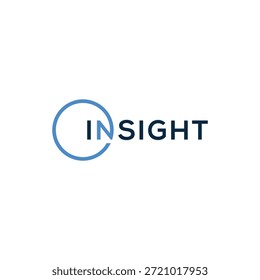 Word Mark Insight diseño de logotipo, tipografía texto Insight icono gráfico, Plantilla de Vector circular