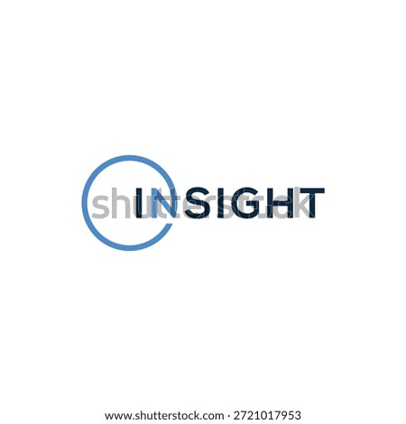 word mark insight logo design, typography text insight graphic icon, circle vector template