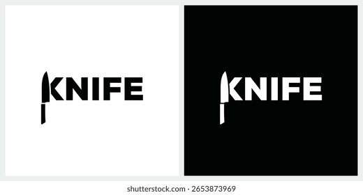 marca de palavra faca logotipo design, tipografia texto faca gráfico vetor, ícone de faca conceito