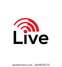 Diseño de logotipo en vivo de Word Mark, concepto de Vector de icono de señal