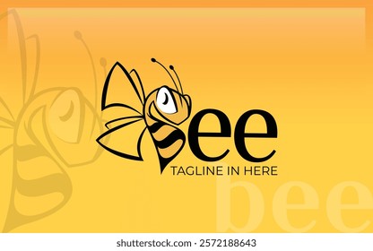 Word mark logo formed Bee mascot in letter b