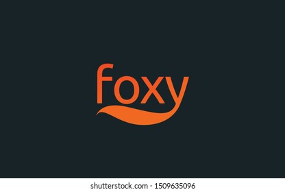 Word mark logo formed fox tail symbol with orange color