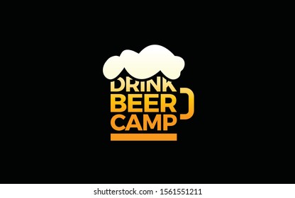 Word mark logo forming a beer glass symbol