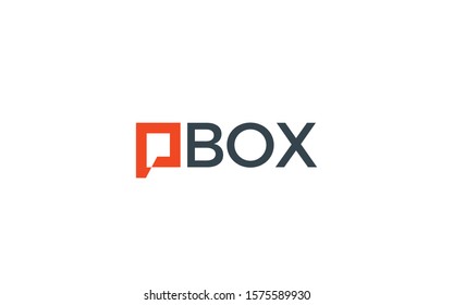 Word mark logo forming a square symbol in the letter p 