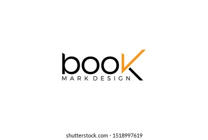 Word mark logo forms check mark symbol on letter k with orange color