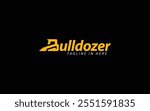 Word mark logo icon formed bulldozer symbol in letter b with yellow color