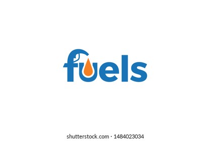 Word mark logo icon formed nozzel and droplet symbol in letter f with blue color