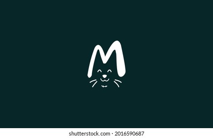  Word mark logo icon formed cat symbol in letter M