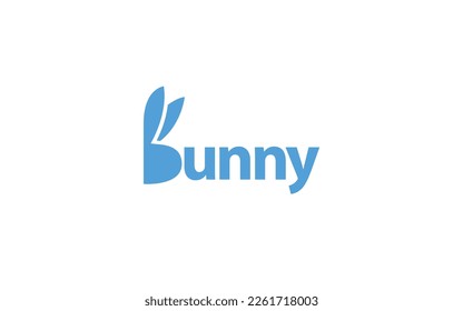 Word mark logo icon formed bunny ear symbol in letter b