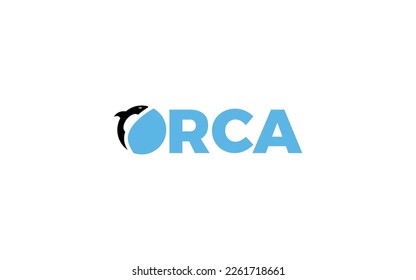 Word mark logo icon formed orca whale in letter o	
