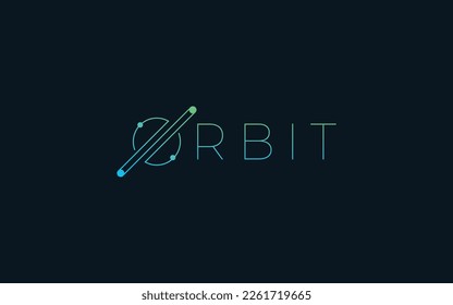 Word mark logo icon formed space orbit in letter o	

