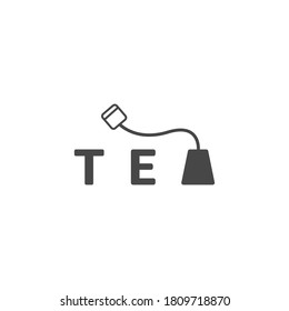 Word mark logo of tea. Tea logo with black color vector design. Isolated on white background