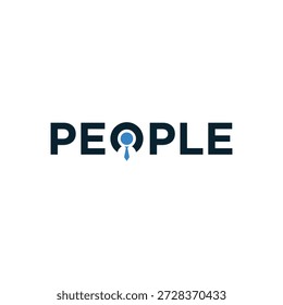 Word mark people logo design, person symbol icon 