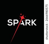 word mark spark logo design, typography text spark graphic vector template