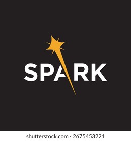 word mark spark logo design, spark text typography graphic vector template