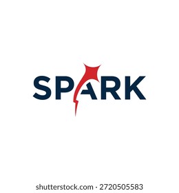 Word Mark Spark Diseño de logotipo, tipografía Texto Spark Vector gráfico Icono Plantilla	