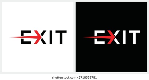 marca de palavra texto saída logotipo design, modelo de vetor gráfico de seta