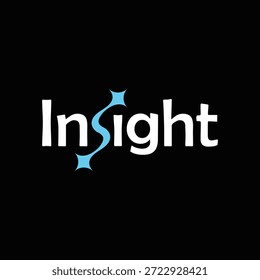 marca de palavra texto insight logotipo design, ícone de símbolo de estrela de faísca gráfico vetor