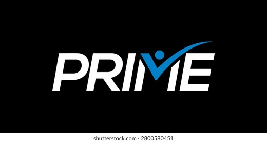 Word mark text prime with human success logo design inspiration