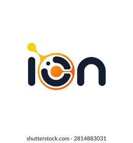 word mark typography ion logo design and science digital data network for internet technology