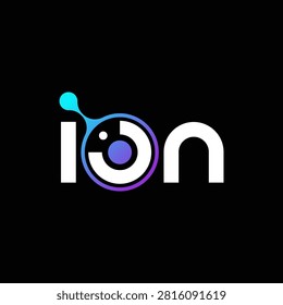  word mark typography ion logo design and science digital data network for internet technology