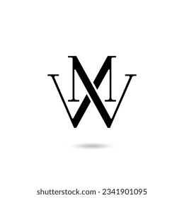word mark wm logo for all companies. m and w minimalist logo concept