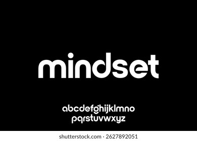 word of mindset . modern minimalist clean alphabet font. lowercase bold typography vector illustration design