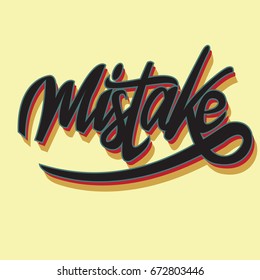 word mistake on yellow background