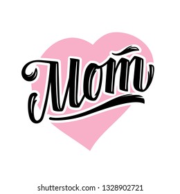 Word Mom Tattoo Style Lettering On Stock Vector (Royalty Free ...