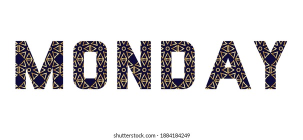 Word Monday Gold Letters White Background Stock Vector (Royalty Free ...