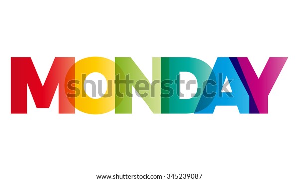 Word Monday Vector Banner Text Colored Stock Vector (Royalty Free ...