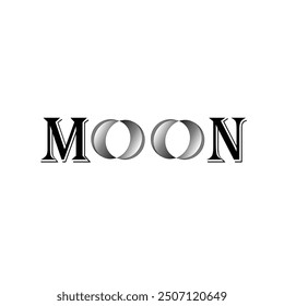 the word moon 3d best for logo and anything